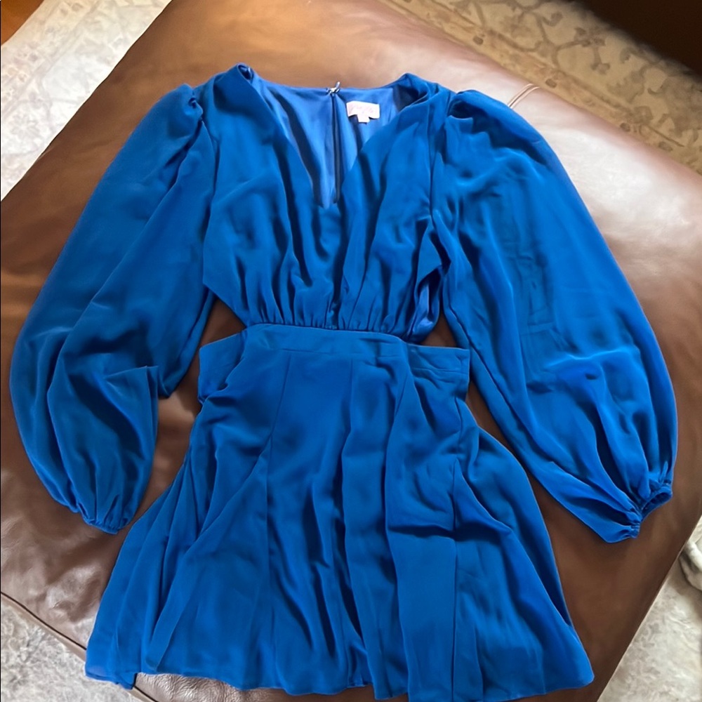 Blue Long Sleeve Dress